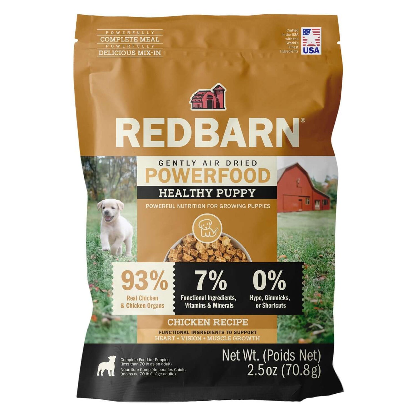 2.5oz Pack of Redbarn Air Dried Powerfood Healthy Puppy Chicken Recipe