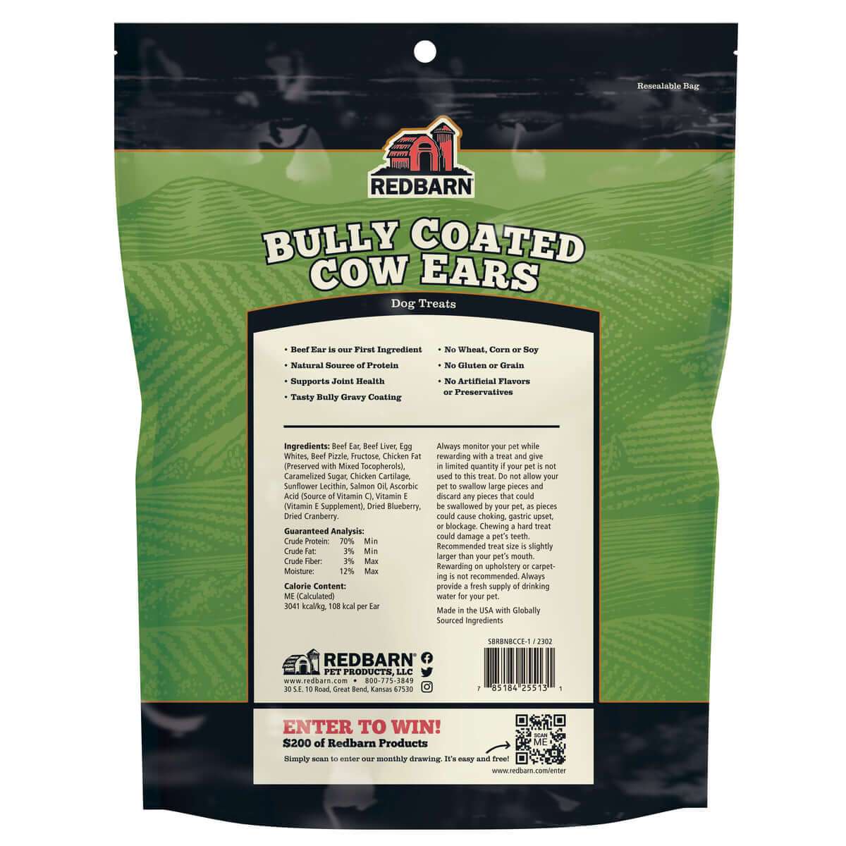 Back of the Pack Bully Coated Cow Ears