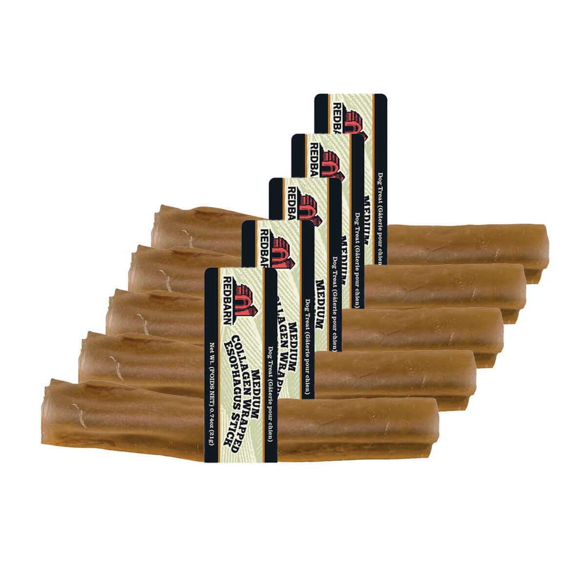 Pack of 5 Collagen Wrapped Esophagus Stick