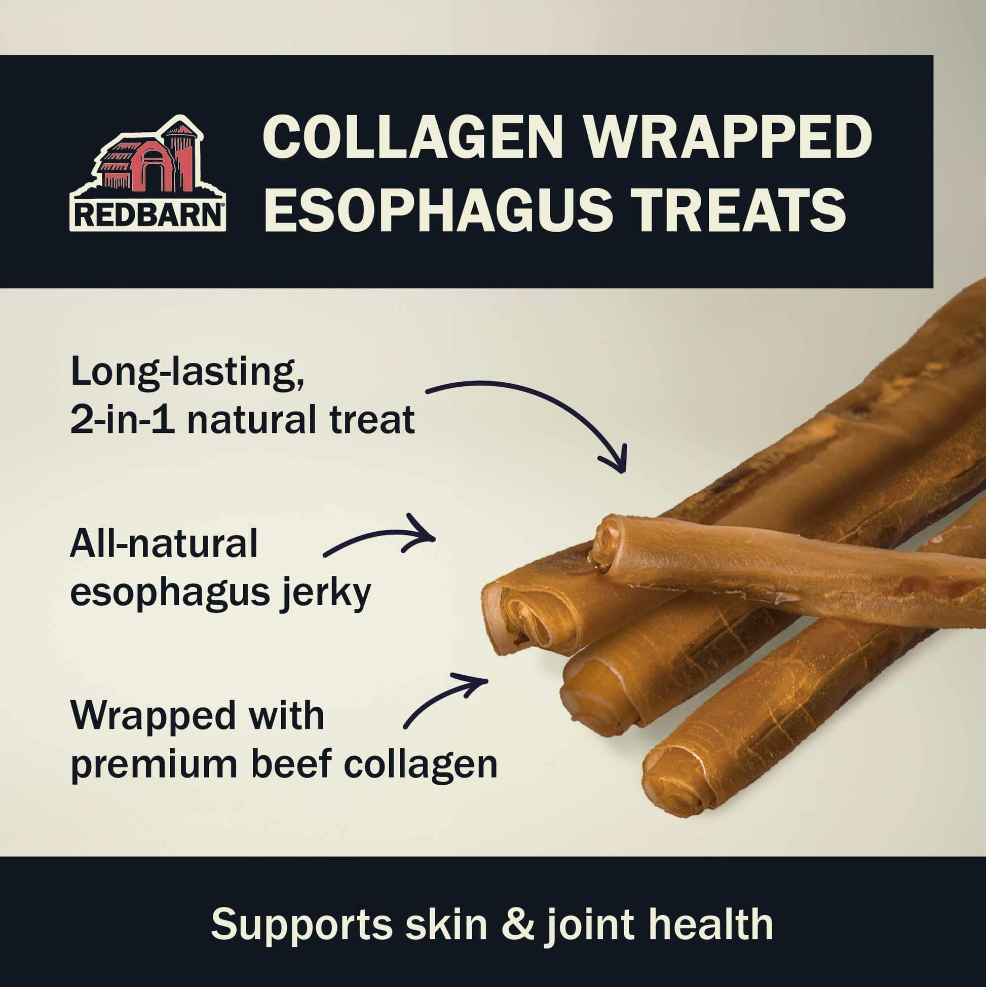 Features of the Redbarn Collagen Wrapped Esophagus Stick