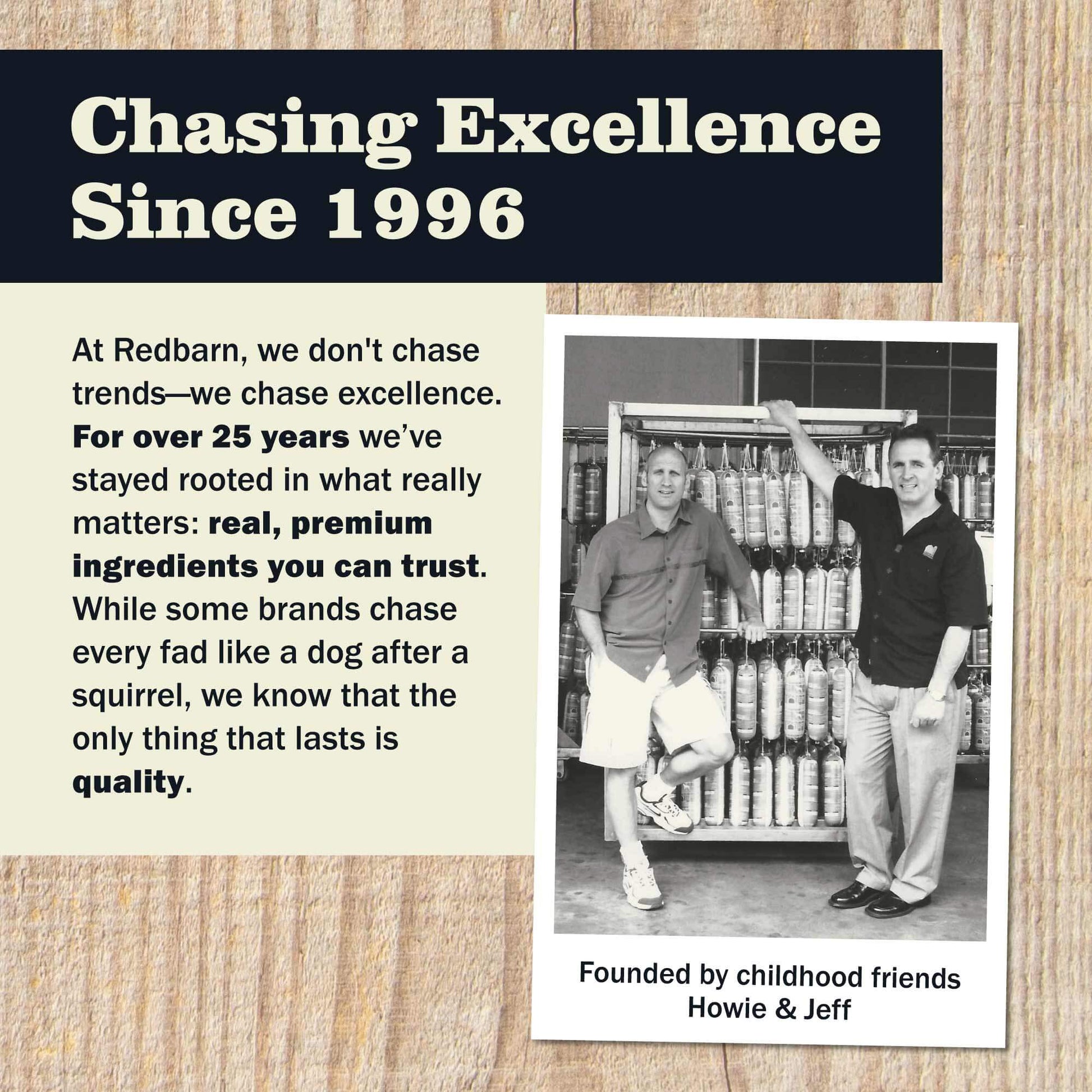 Founded by Jeff & Howie. Chasing excellence since 1996