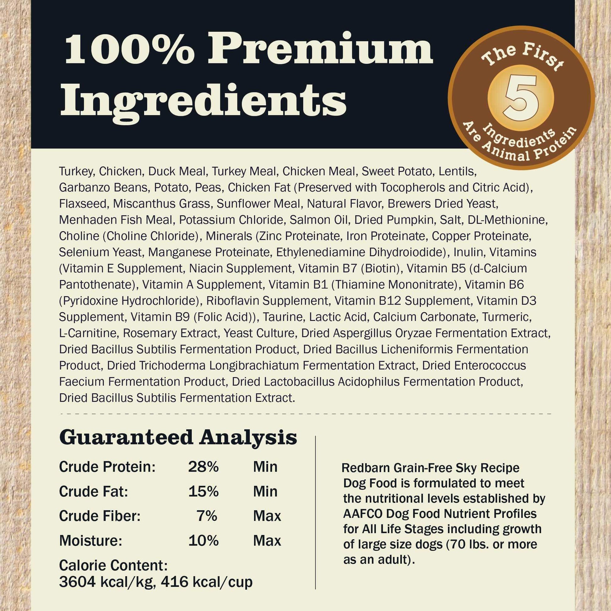 Redbarn Grain-Free Sky Recipe Dog Food - Feeding Guide