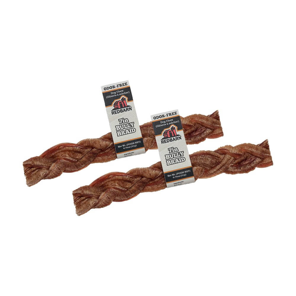 Redbarn Odor-Free Braided Bully Stick Treat