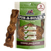Redbarn Dur-A-Bulls Hickory BBQ flavor dog treat package with a Dur-A-Bull Braid on the side of the pack on a white background