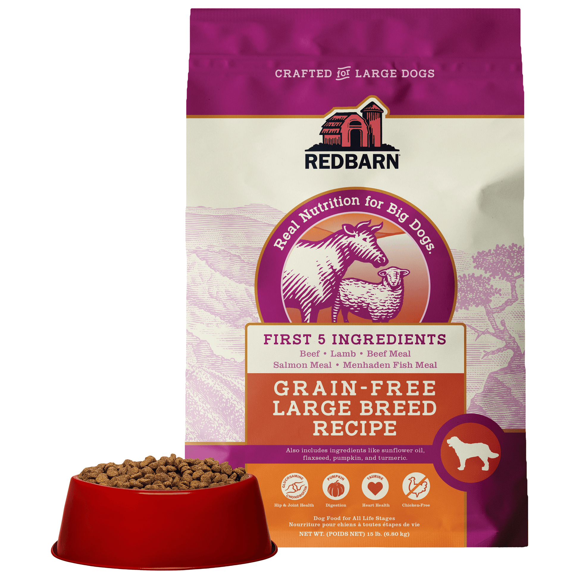 Redbarn First-Five Kibble Grain-Free Large Breed Dry Dog Food