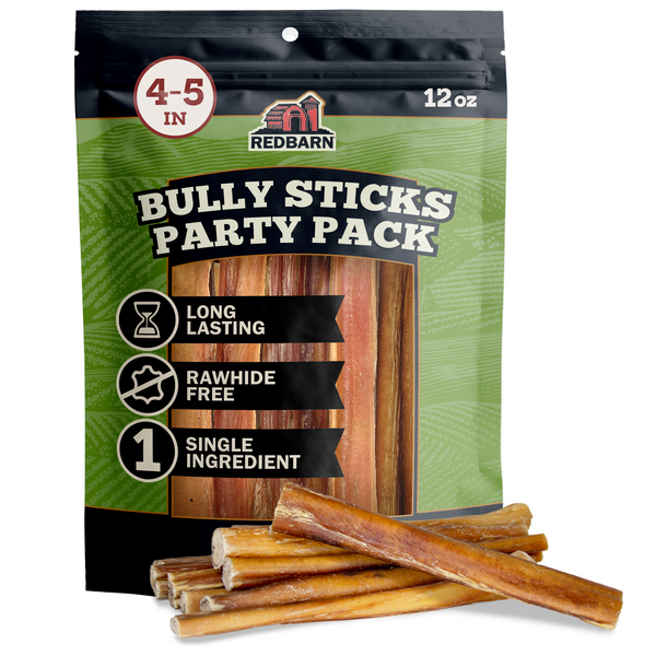Best Bully Sticks. Rawhide Free Chews. Single Ingredient. Redbarn 4-5 Inch Bully Sticks Party Pack