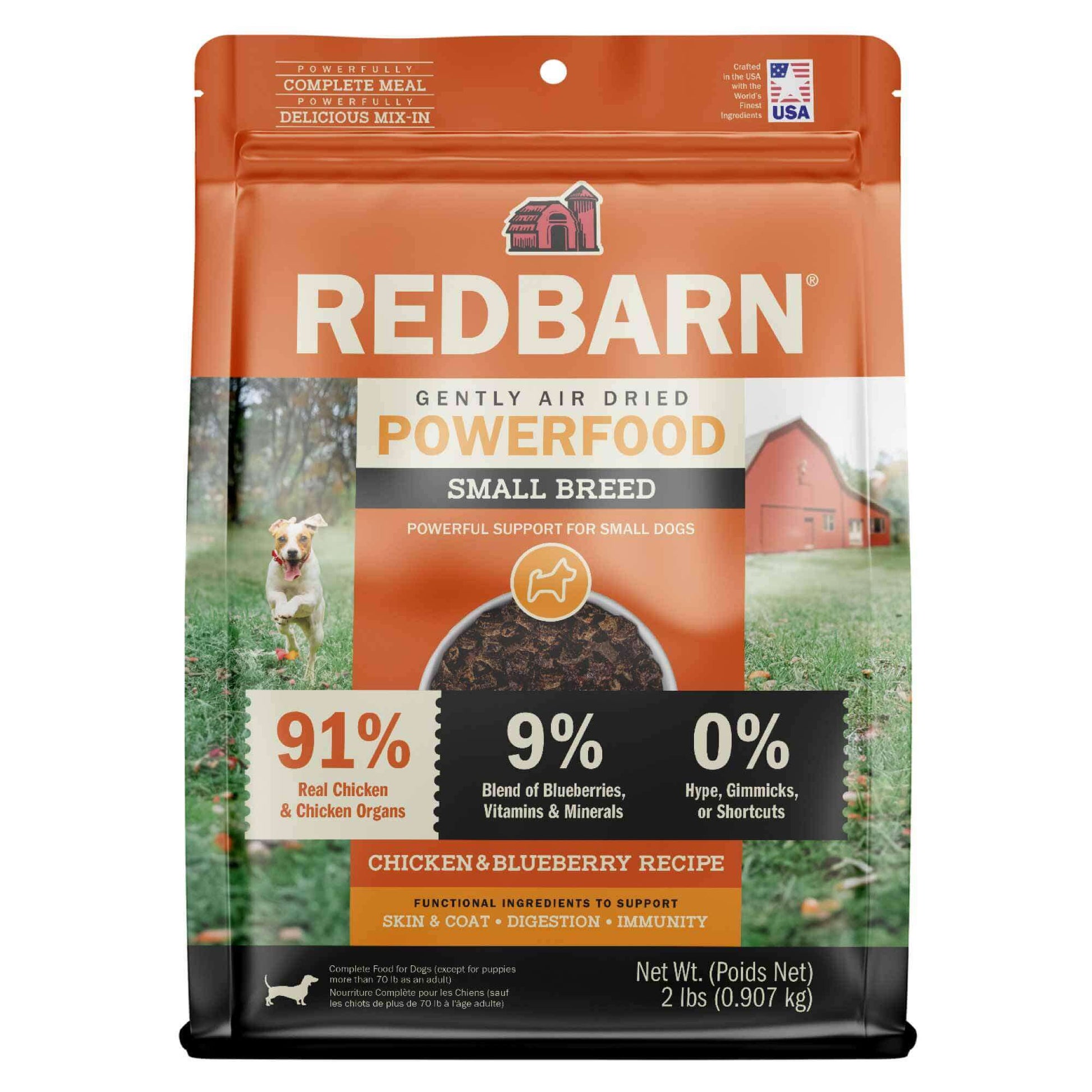 Redbarn Air Dried Powerfood Small Breed Chicken & Blueberry Recipe Dry Dog Food