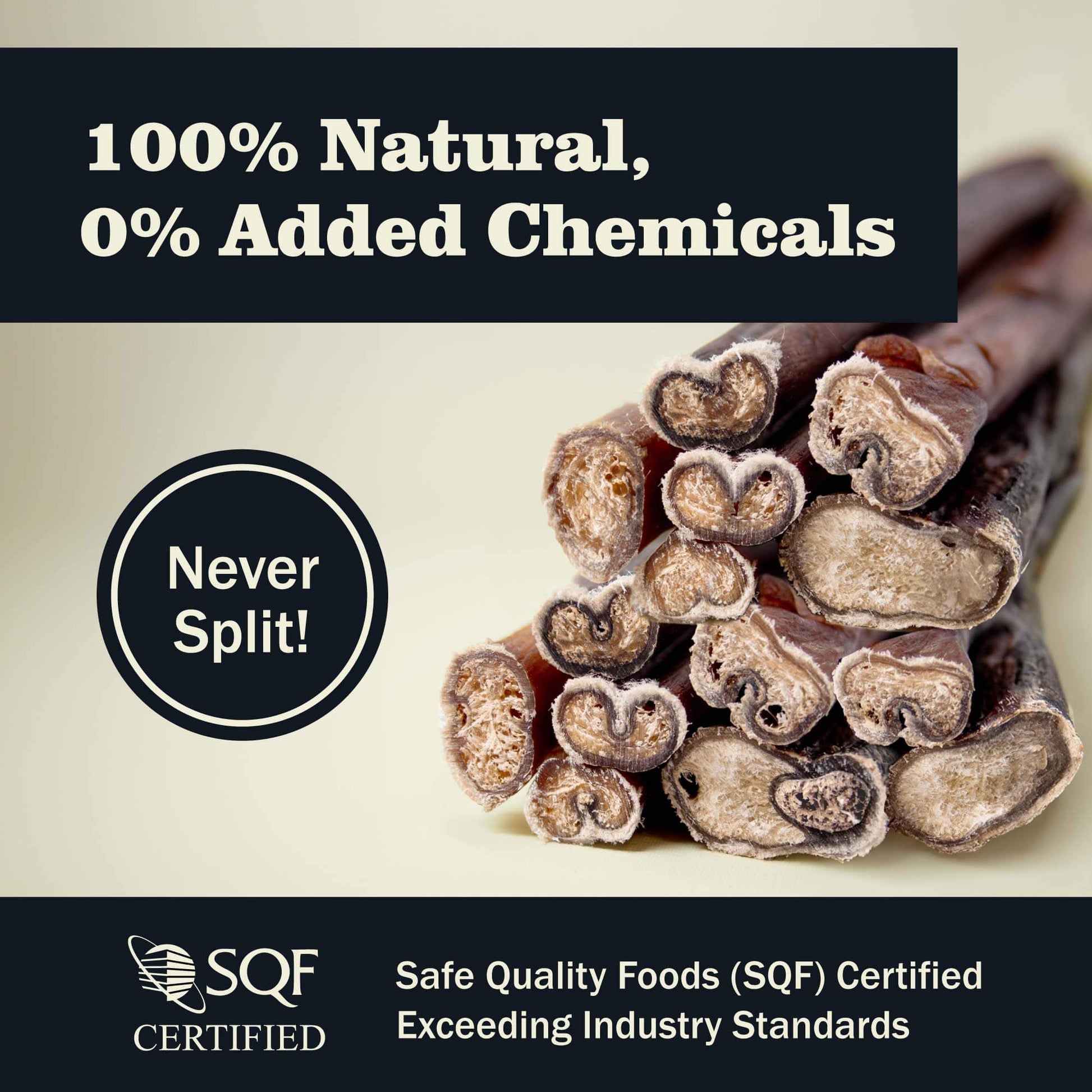 100% Natural, 0% added chemical. Never split!