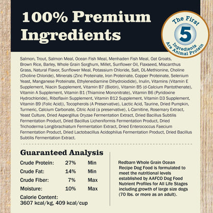Redbarn Whole Grain Ocean Recipe Dog Food - Feeding Guide