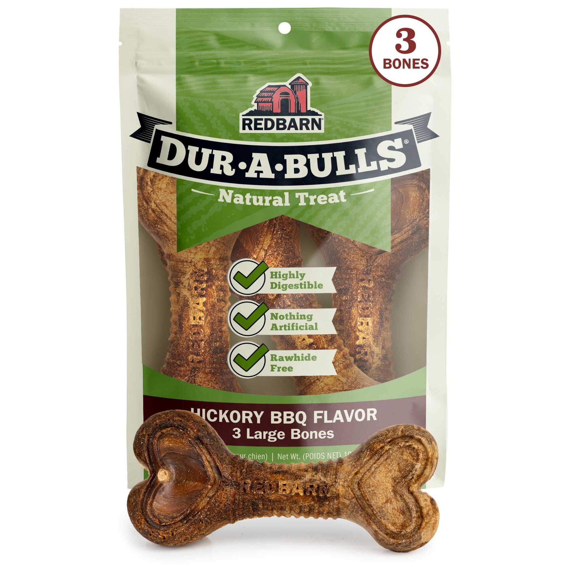 Cover Image of Redbarn Dur-A-Bulls - Large 3 Pack Bones