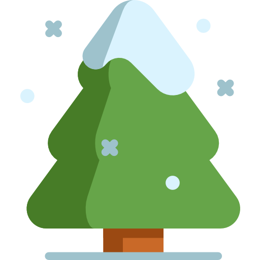 Clipart of a tree with snow covered top
